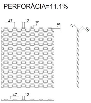 ťahokov Al, kosoštvorcové oko: 47x18mm, mostík: 8mm (1500x1000x2mm), orientácia oka: rozmer oka 47mm je rovnobežná s rozmerom tabule 1500mm