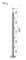 Nerezový sloup, vrchní kotvení, 4 řadový průchodný, vrch pevný, (ø42,4x2 mm), broušená nerez K320 / AISI304