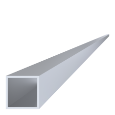 Hliníkový jekl, 50x50x3 mm, délka 6000 mm, materiál EN AW-6060 T66, přírodní hliník bez povrchové úpravy, cena za KUS