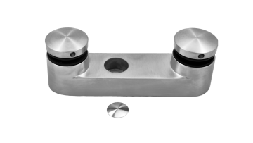 Bodové kotvení skla 6-12,76mm (ploché), dvě bodové svorky skla ø 45mm, broušená nerez K320 /AISI304/, balení obsahuje gumičky na sklo