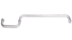 Madlo na dveře, L = 460 mm, sklo 8 - 12 mm, brus AISI 304