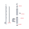 Nerezový sloup, boční kotvení, 4 řadový průchodný, venkovní, vrch nastavitelný (ø 42,4x2 mm), broušená nerez K320 / AISI304