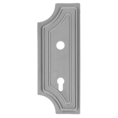 DOPRODEJ! Štít 275x108x3mm s otvory, rozteč 90mm, otvor pro kliku ø 19,5mm, levý, pro zámek ZM90/80