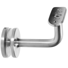 Držák madla pevný na trubku ø 42.4mm, s uchycením na sklo 6-21,52mm, broušená nerez K320 /AISI304