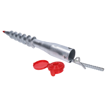 Zemní vrut - kruhový s vymezeními 26-55x560 mm, utahovací tyč v balení, žárový zinek