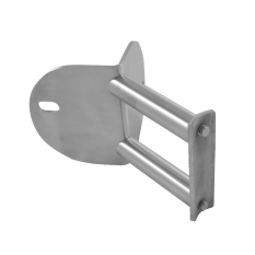 Úchyt na vnější rohové kotvení sloupu ø 42.4mm, (kotevní deska tloušťky 4mm, ø 100), broušená nerez K320 /AISI304