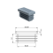Krytka plastová 15 x 30 mm, šedá