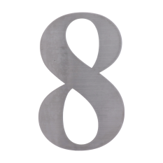 Číslo domovní 8, (156x1.5mm), s 3M páskou, broušená nerez K320/AISI 304