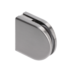 ZAMAK broušená svorka skla plochá (56x53x23 mm), pro sklo 8-10 mm, balení obsahuje gumičky, materiál: slitina AL/ZN, svorka se přímo úměrně zvětšuje s šířkou skla