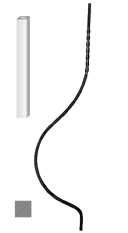 Kovaná výplň zábradlí H 1000xL220mm,12x12mm,hladká ocel