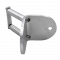 Úchyt na vnější rohové kotvení sloupu ø42,4 mm, (kotevní deska tloušťky 7 mm, ø100 mm), broušená nerez K320 / AISI304