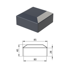 Vonkajšia krytka 80 x 80 mm, plastová PE