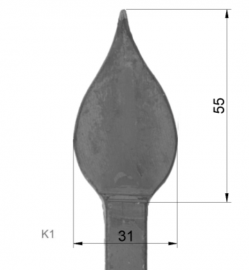 Tyč s kovanou špicí typu K1