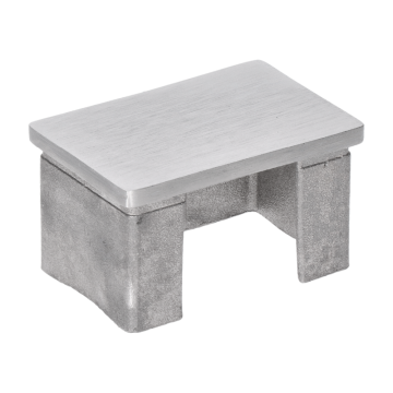 Ukončení - zátka (60x40x1.5mm) na madlo EB1-JHM60x40, lepený spoj, broušená nerez K320 /AISI304