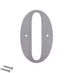 Číslo domovní 0, (127x1.5mm), s dírami, broušená nerez K320 / AISI 304