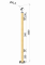 Dřevěný sloup, vrchní kotvení, výplň: sklo, pravý, vrch nastavitelný (ø 42mm), materiál: buk, broušený povrch s nátěrem BORI (bezbarvý)