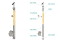 Dřevěný sloup, boční kotvení, 4 řadový, průchozí, vnitřní, vrch nastavitelný (ø 42mm), materiál: buk, broušený povrch s nátěrem BORI (bezbarvý)