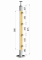 Dřevěný sloup, vrchní kotvení, průchozí, 4 řadový, vrch pevný (40x40mm), materiál: buk, broušený povrch s nátěrem BORI (bezbarvý)