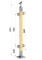 Dřevěný sloup, vrchní kotvení, výplň: sklo, průchozí, vrch nastavitelný (40x40mm), materiál: buk, broušený povrch bez nátěru