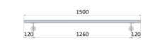 Madlo ø 42.4mm, L-1500mm, broušená nerez AISI304