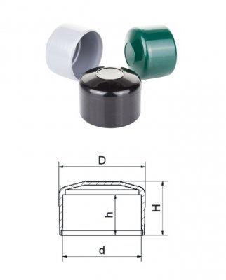 Vonkajšia krytka guľatá ø 41,7mm plastová PE - Barva ZNSO: Černá