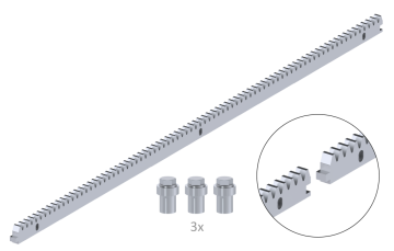 Hřeben kovový 30 x 12 mm, L - 1000 mm, M4, maximálně do 2200 kg, 3x úchyt+šrouby, pozinkovaný se zámkem