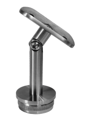 Držák madla s kloubem na trubku ø 42,4 mm (77x64 mm), broušená nerez K320 / AISI316, narážecí