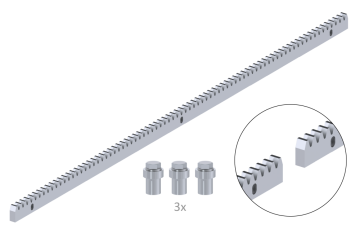 Hřeben kov 30x12mm, L-1000mm, M4, max. do 2200kg, 3x úchyt+šrouby, pozinkovaný