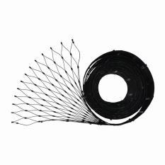 Nerezová lanková síť, 0,8m x 10m (šxd), oko 60x104 mm, tloušťka lanka 2mm, AISI316, barva: Černá, (V nerozloženém stavu má síť 11,92m)