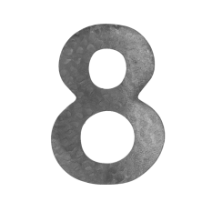 Číslo domovní 8, 120x80x3mm zdobené, bez povrchové úpravy