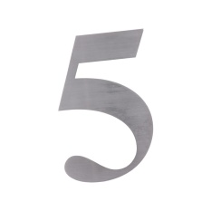 Číslo domovní 5, (127x1.5mm), s 3M páskou, broušená nerez K320/AISI 304