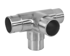 Spojka odbočovací - křížový kus na trubku ø 42,4 mm, nerez broušená K320 / AISI304