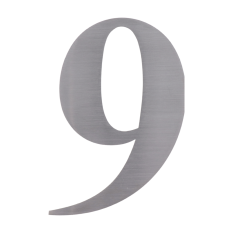 Číslo domovní 9, (156x1.5mm), s 3M páskou, broušená nerez K320/AISI 304