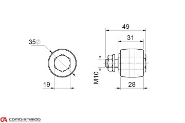 Vodicí kladka Combi Arialdo, nylon, horní
