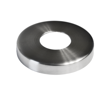 Kryt příruby (ø 85 mm) na trubku ø 33,7 mm (otvor ø 34 mm), broušená nerez K320 / AISI304