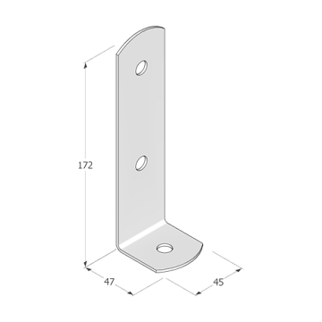 Pätka stĺpika 45x47x170mm, 2mm pozink