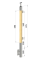 Dřevěný sloup, boční kotvení, výplň: sklo, levý, vrch pevný (40x40mm), materiál: buk, broušený povrch s nátěrem BORI (bezbarvý)