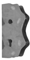 Kazetová sestava pro branku 250x95x40mm, otvor pro kliku ø 20mm, na profil 40x40mm, hladká, pro zámek ZM90/80