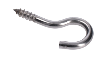 Nerezový šroub s hákem, závit do dřeva, AISI304, 5x60