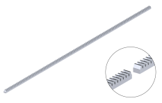 Hřeben kov 22x22mm, L-2000mm, M4, max. do 3500kg, pozinkovaný, cena za kus