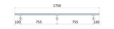 Madlo ø 42.4mm, L-1750mm, leštěná nerez AISI304