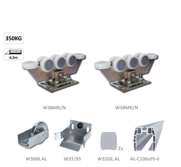 Samonos do 350 kg/6,5 m, profil 95 x 106 mm, hliník