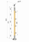 Dřevěný sloup, vrchní kotvení, 4 řadový, průchozí, vrch nastavitelný (ø42 mm), materiál: buk, broušený povrch s nátěrem BORI (bezbarvý)