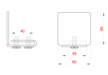 Samonosný systém 60x60x4 mm pro posuvné brány do 150 kg / 4 m průjezd (W39/60Zn 6 m pozinkovaný profil, 1x W-SET60/F2)