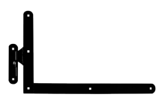 Kování spodní nezdobené 400x650mm s čapom, profil 50x5mm, čierný