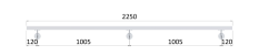 Madlo 40x40mm, L-2250mm, broušená nerez AISI304