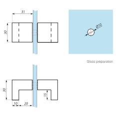 KHN30 PC - Madlo do dverí 30x30