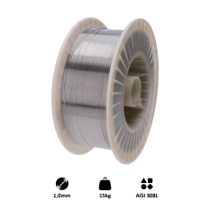 Svařovací drát / AISI 308L (1.0 mm) 15kg, pro svařování MIG-MAG nerez