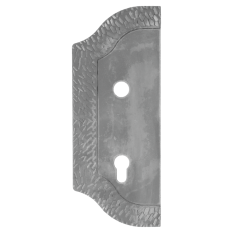 Štít 265x105x3mm s otvory, rozteč 90mm, otvor pro kliku ø 19mm, zdobený, levý, pro zámek ZM90/80