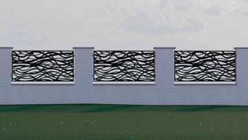 Designová kovová výplň, laserem vypálený vzor 1264, rozměr 1000x2000x2,5 mm +/- 0,5%, bez povrchové úpravy, perforace 44%